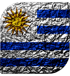 Drapeaux Amériques Uruguay Carré 