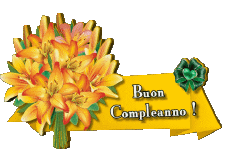 Nachrichten Italienisch Buon Compleanno Floreale Transparenter Hintergrund 008 