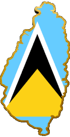 Flags America St. Lucia Map 