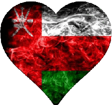 Drapeaux Asie Oman Coeur 