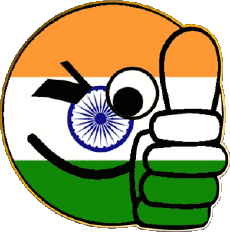 Fahnen Asien Indien Smiley - OK 