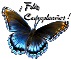 Nachrichten Spanisch Feliz Cumpleaños Mariposas Transparenter Hintergrund 006 