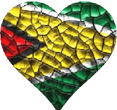 Fahnen Amerika Guyana Herz 