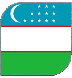 Flags Asia Uzbekistan Square 