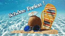 Mensajes Alemán Schöne Ferien Fondo animado 002 
