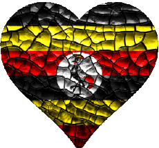 Drapeaux Afrique Ouganda Coeur 