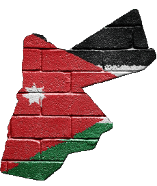 Banderas Asia Jordania Mapa 