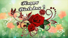 Nachrichten Englisch Happy Birthday Floral Animierter Hintergrund 004 