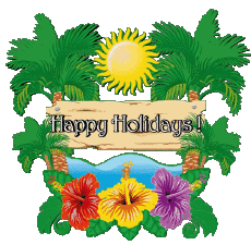 Messages Anglais Happy Holidays Fond Transparent 24 