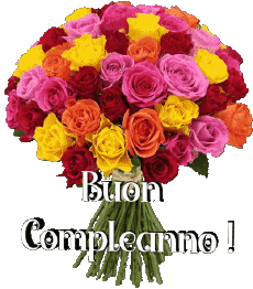 Mensajes Italiano Buon Compleanno Floreale Fondo transparente 016 