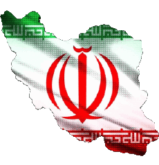 Bandiere Asia Iran Carta Geografica 