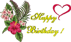 Nachrichten Englisch Happy Birthday Floral Transparenter Hintergrund 007 