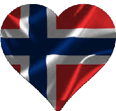 Drapeaux Europe Norvège Coeur 