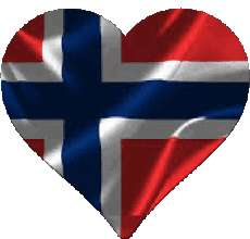 Fahnen Europa Norwegen Herz 