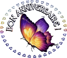 Mensajes Francés Bon Anniversaire Papillons Fondo transparente 001 