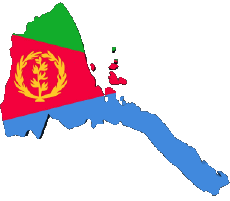 Bandiere Africa l'Eritrea Carta Geografica 