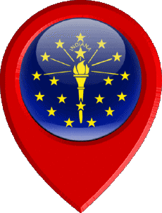 Banderas América U.S.A - Estados Indiana Marcador de ubicación 