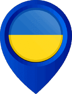 Flags Europe Ukraine Location Pin 