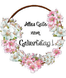 Messages Allemand Alles Gute zum Geburtstag Blumen Fond Transparent 017 