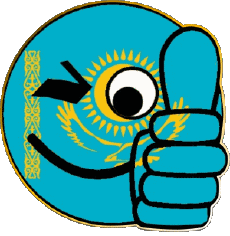 Fahnen Asien Kazakhstan Smiley - OK 