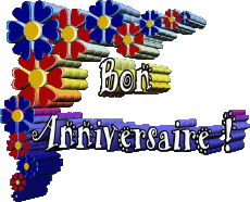 Messagi Francese Bon Anniversaire Floral Sfondo trasparente 005 