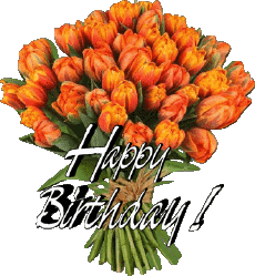 Messages English Happy Birthday Floral Transparent Background 012 