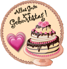Mensajes Alemán Alles Gute zum Geburtstag Kuchen 006 