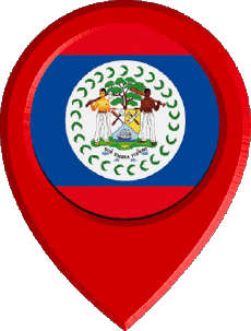 Drapeaux Amériques Belize Epingle de Localisation 