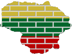 Bandiere Europa Lituania Carta Geografica 