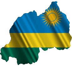 Fahnen Afrika Ruanda Karte 