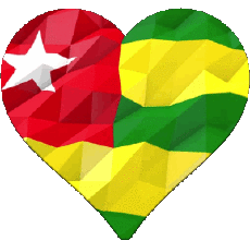 Banderas África Togo Corazón 