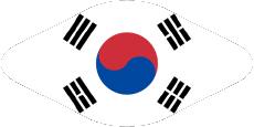 Banderas Asia Corea del Sur Oval 02 