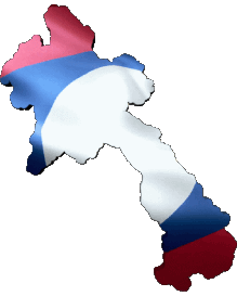 Banderas Asia Laos Mapa 