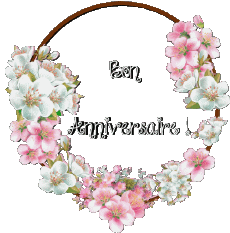 Mensajes Francés Bon Anniversaire Floral Fondo transparente 017 