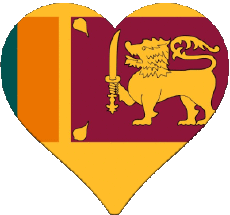 Bandiere Asia Sri Lanka Cuore 