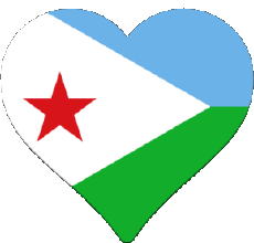 Flags Africa Djibouti Heart 