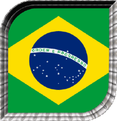 Flags America Brazil Square 