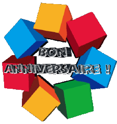 Messagi Francese Bon Anniversaire Abstrait - Géométrique Sfondo trasparente 004 