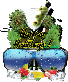 Messages Anglais Happy Holidays Fond Transparent 20 