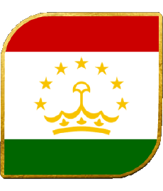 Drapeaux Asie Tadjikistan Carré 