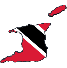 Flags America Trinité et Tobago Map 