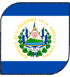 Drapeaux Amériques Salvador Carré 