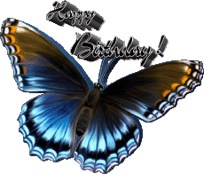 Nachrichten Englisch Happy Birthday Butterflies 006 