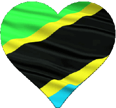 Drapeaux Afrique Tanzanie Coeur 