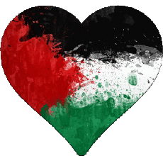 Banderas Asia Palestina Corazón 