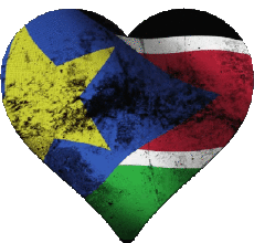 Banderas África Sudán del Sur Corazón 