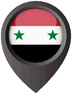 Fahnen Asien Syrien Standort-Pin 