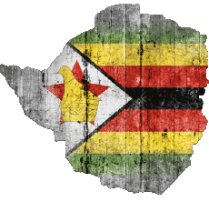Bandiere Africa Zimbabwe Carta Geografica 