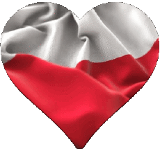 Fahnen Europa Polen Herz 