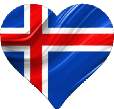 Fahnen Europa Island Herz 